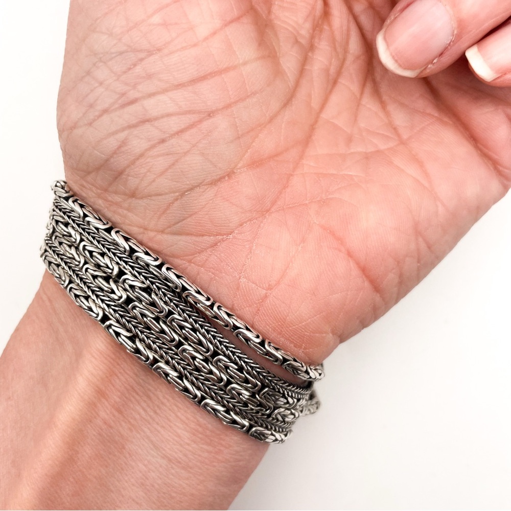 Silpada B1452 Sterling Silver Multi-Strand Woven Chain Bracelet with Box Clasp - Picture 9 of 13
